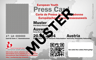 Jugend-Presseausweis europäische Seite